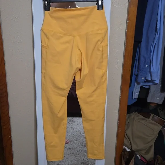 NWOT Colorfulkuala S M Buttery Yellow/Gold Leggings w pockets - Picture 4 of 8
